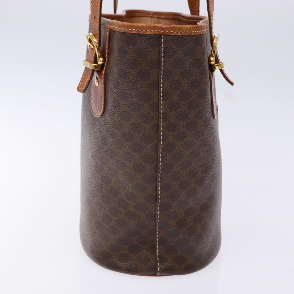 CELINE Macadam Canvas Hand Bag PVC Leather Brown Gold Auth ep10409 - Picture 3 of 16